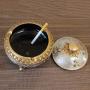DBGS Ashtray European-Style Resin with Lid Ashtray Retro Creative Decorative Crafts Ornaments Candy Jar Jewelry Storage Box
