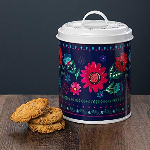 English Tableware Company Sabina Flower Design Cookie Biscuit Tin Storage Jar