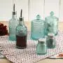 Ensemble Pioneer Woman Adeline 6 Pièces (Assortiment de Condiments) Turquoise + Pot à Biscuits en Verre Turquoise de Pioneer Woman