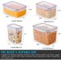 ME.FAN Lebensmittel-Behälter [Set of 8] Luftdichte Aufbewahrung mit 24 Kreide-Etiketten Ideal für Müsli, Zucker, Mehl, Backzutaten – BPA-frei – Klarplastik mit schwarzen Deckeln