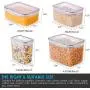 ME.FAN Food Storage Containers [Set of 8] Airtight Storage Keeper with 24 Chalkboard labels Ideal for Cereal, Sugar, Flour, Baking Supplies - BPA Free - Clear Plastic with Black Lids