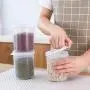 Piokikio Tragbarer Staubdichter Lebensmittelbehälter mit Dichtung – Moderner Design Klarplast-Lebensmitteldose zum Servieren von Tee, Kaffee, Gewürzen und mehr