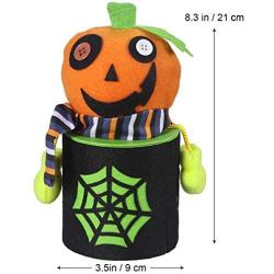 TINKSKY Halloween Cute Cartoon Pumpkin Candy Jar Tin Treat Cookie Sweet Storage Container Holder Canister Bucket Bin Gift Box for Kids Halloween Home Party Bar Decoration Cosplay Prop