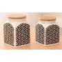 FUYU Ceramic Food Sealed Storage Tank with Bamboo Lid Seasoning Jars Snack Tank FUYU Ceramic Food Sealed Storage Tank with Bamboo Lid Seasoning Jars Snack Tank