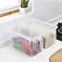 Transparente Kühlschrank Organizer Aufbewahrungsbox mit Griff, Lebensmittelbeutel - Kunststoff Lebensmittelabdeckungen, Kunststoff Aufbewahrungsbehälter, Lebensmittel Reißverschlusssäcke, Vakuumdichtungsbeutel Rollen
