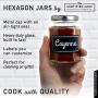 Hexagon Glass Jars - 4 oz Set of 24 Glass Jars with Silver Caps with Chalkboard Labels and Marker - Perfect for Spices, Honey, Canning, Gifts and Crafts