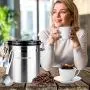 KINCREA Coffee Canister, Airtight Coffee Container with Scoop, CO2 Vent Valve and Date Tracker Wheel,Large Stainless Steel Container Keep Beans and Ground Coffee Fresh Longer KINCREA Coffee Canister, Airtight Coffee Container with Scoop, CO2 Vent Valve and Date Tracker Wheel,Large Stainless Steel Container Keep Beans and Ground Coffee Fresh Longer