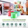 Reusable Silicone Food Bags (Large and Small, Set of 4) + Bonus Stainless Steel Straws & Produce Storage Bags - Insulated Plastic Lunch Bag - Baggies for Sandwich, Kids, Snack, Freezer Dishwasher Safe