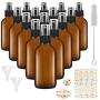 4 OZ Glass Spray Bottles, SHOWFULL Amber Spray Containers with Fine Mist for Liquid Ingredients(15 Pack)