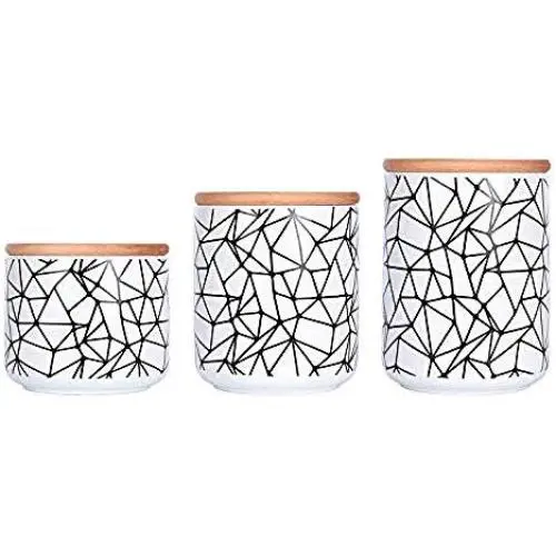 Keramik-Behälter-Set für Lebensmittelaufbewahrung mit Dichtungsdeckeln, Küchenbehälter, Zuckerbehälter, Tee-, Kaffee- und Gewürzbehälter.
