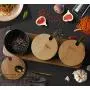 Keramik-Gewürzdose Set, Retro Spice-Lagerbehälter mit Holzlids und Tray, Elegantes Gewürzset aus 3 Stück