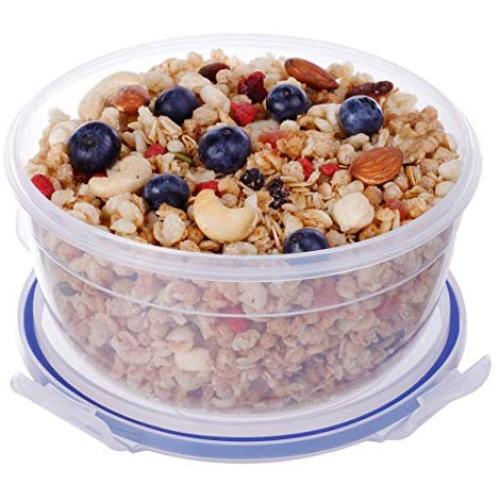 35.5oz Plastic Food Storage Container with Lid, Airtight Round Salad, Fruit Bowl