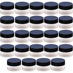 2oz Containers with Lids - Slime Containers, Empty 2 oz Jars 60G/60ml- Travel Cosmetic Containers w/Lids- Clear 2 Ounce Makeup Sample Container, Cream, Lotion, Liquid - BPA Free (24 Pack)