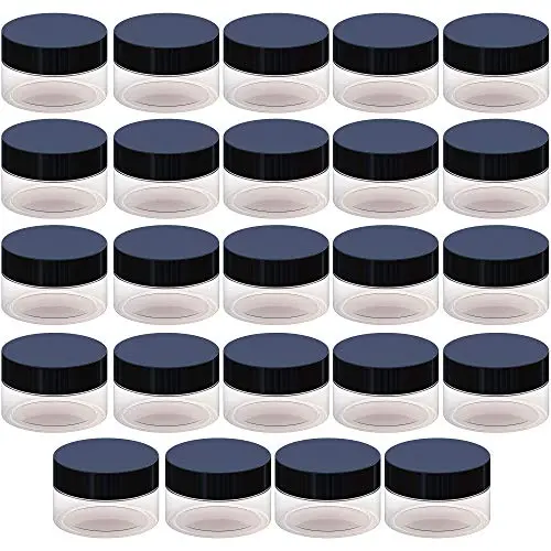 2 oz Behälter mit Deckeln – Slime-Behälter, Leere 2 oz Glasbehälter 60g/60ml - Reisekosmetikbehälter mit Deckel, Klare 2 oz Make-up Probenbehälter, Creme, Lotion, Flüssigkeit - BPA-frei (24er Pack)