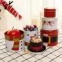 Bouteilles de stockage de biscuits de Noël, décorations de fête pour la maison, avec Père Noël en fer, taille 13,5 x 25cm (Couleur : B)
