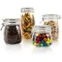 Mastertop Haushalt 4-teiliges Set luftdichter Behälter mit Deckel Glasbehälter 1,5L 1L 0,76L 0,5L Mehrzweck-Aufbewahrungsbehälter
