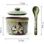 123Arts Ceramics Retro Flower Sugar Salt Pepper Storage Jar Seasoning Pot with Lid And Spoon 123Arts Ceramics Retro Flower Sugar Salt Pepper Storage Jar Seasoning Pot with Lid And Spoon