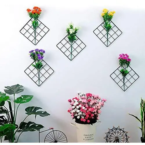 Support Mural pour Fleurs Artificielles avec Grille en Fer Milue – Rangement de Photographies pour Maison Décoration Murale Support Mural pour Fleurs Artificielles avec Grille en Fer Milue – Rangement de Photographies pour Maison Décoration Murale