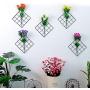 Milue Iron Mesh Grid Panel Photo Holder Artificial Flower Storage Rack Wall Home Decor