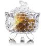 Yl Ly Crystal Candy Jar With Lid Crystal Clear Glass Candy Jar Fruit Creative Sugar Jar Storage Jar With Lid Biscuit Barrel Cookies Tin D Paragraph 1011Cm