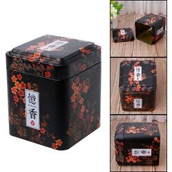 Milue 50g Mini Metal Tea Caddy Sugar Candy Coins Holder Container Jar Tin Souvenir (Black)