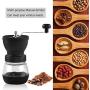 FZSWW Manual Coffee Grinder,Portable Coffee Bean Mill with Adjustable Ceramic Burrs,Glass Storage Jars,Silicone Non-Slip Mat, Office Travelling