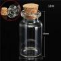 10 pcs 12ml 45 x 24mm Mini Bottles Flasks Glass Flask Cork Stopper Jewelry Storage