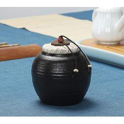 Tea Storage Box Black Kitchen Canister Snack Sugar Tea Storage Container Jar Ceramic Tea Container Chinese Tea Tin Can Seal Cans,Deep Coffee Color