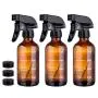 Glasprayflasche, 3er Set, klare Glasprayflaschen für Reiniger, ätherische Öle, Aromatherapie, Pflanzen, wiederbefüllbare Behälter, Sprühflasche 8 oz mit Etiketten