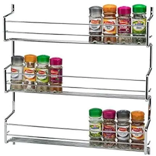 Étagère à épices 3 niveaux CKB Ltd - Fixation murale - Prend 30 pots - Chrome – Étagère murale triple – Support de rangement universel pour cuisine et cuisson – 45 x 7 x 46cm Étagère à épices 3 niveaux CKB Ltd - Fixation murale - Prend 30 pots - Chrome – Étagère murale triple – Support de rangement universel pour cuisine et cuisson – 45 x 7 x 46cm