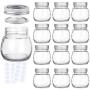 KAMOTA Round Mason Jars 12 oz With Regular Lids and Bands, Ideal for Jam, Honey, Wedding Favors, Shower Favors, Baby Foods, DIY Magnetic Spice Jars, 12 PACK, 20 Whiteboard Labels Included