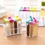 JUSTDOLIFE Spice Shaker Cute Seasoning Bottle Jar Plastic Storage Container with Tray Sets 6Pcs