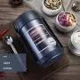 2,2L Vakuum-Lunchbox aus Edelstahl, 3-stufige Isolier-Lebensmittelflasche, Thermos-Lunchbox, wasserdichte Bento-Box HQSB (Farbe: Grau)