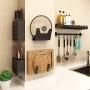 LYNNTLJ Wall Mounted Spice Racks,Space Aluminum Kitchen Seasoning Rack,for Spice Jar and Bottle Storage/Black / 50cm