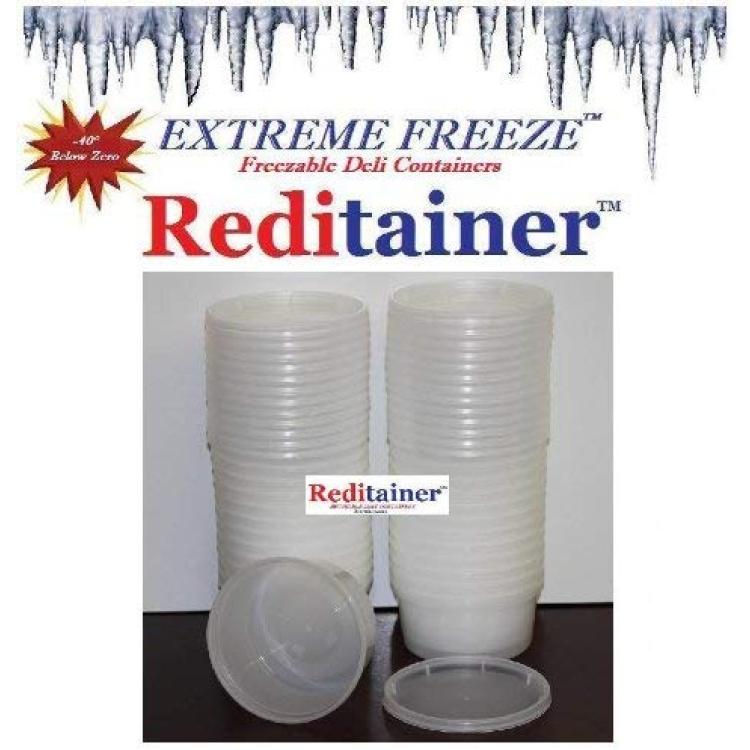 Extreme Freeze Reditainer Freezeable Deli Food Containers w/ Lids - Food  Storage (12 Ounce - Package of 40)