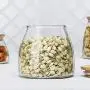 Glasbehälter zur Aufbewahrung von Tee und Konserven, dicke Glasbehälter mit Bambuschirm, 450ml / 600ml / 750ml (Größe B)