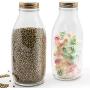Shelf Floating Lead-free Glass Storage Jar Sealed Jar Kitchen Storage Tank Fresh Storage Bottle 1000ml 2. (Size : B)