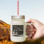 Green IM Dreaming Of A White Christmas Frosted Glass Mason Jar With Straw
