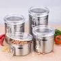 Ensemble de contenants en acier inoxydable Yinpinxinmao, hermétique pour la cuisine, idéal pour le sucre, le café, rangement en acier inoxydable avec couvercle en acrylique transparent et mécanisme de verrouillage. Ensemble de contenants en acier inoxydable Yinpinxinmao, hermétique pour la cuisine, idéal pour le sucre, le café, rangement en acier inoxydable avec couvercle en acrylique transparent et mécanisme de verrouillage.
