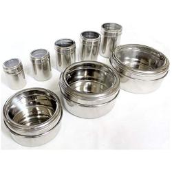 ToolUSA Toolusa Set Of 8 Piece Stainless Steel See-through Containers For Food Or General Storage: KIT-UT10