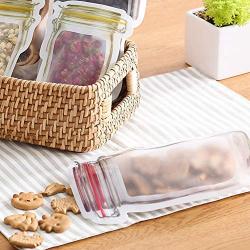 Leoie Mason Jar Pattern Sealing Food Bags for Cookies Snacks Spice Storage Small 4 pcs