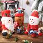 Christmas Sweet Jars, 10Pcs Cute Kids Candy Storage Bottle, Chocolates Candy Biscuits Jar with Santa/Snowman/Elk/Penguin/Gingerbread Man Patterns, for Christmas Gift Packaging