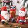 Christmas Sweet Jars, 10Pcs Cute Kids Candy Storage Bottle, Chocolates Candy Biscuits Jar with Santa/Snowman/Elk/Penguin/Gingerbread Man Patterns, for Christmas Gift Packaging