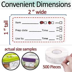 Dissolvable Food Labels 500 Per Roll - Freezer Labels Ensure Food Safety and Reduce Waste - Easy to Remove, Leave no Residue