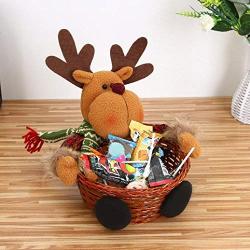 Fabal Christmas Candy Storage Basket Decoration Santa Claus Storage Basket Gift (18x18CM, C)