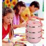 ZHX Thermal Insulated Lunch Box Bento Picnic Storage Mess Tin Food Jar Multilayer Stainless Steel For Students Children Outdoor Camping Blue 3