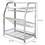 3 Tier Spice Rack, Stainless Steel Seasoning Organizer Standing Rack Shelf, Kitchen Spice Bottle Jar Holder Bathroom Storage Rack