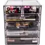 Sorbus Kosmetik Make-up und Schmuck Aufbewahrungsbox mit 4 großen und 2 kleinen Schubladen – platzsparender, stilvoller Acryl-Badezimmer-Organizer