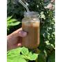 Bouteilles en verre Jarming Collections 24oz pour Smoothie (2) avec couvercle et paille en verre, éco-friendly Bouteilles en verre Jarming Collections 24oz pour Smoothie (2) avec couvercle et paille en verre, éco-friendly