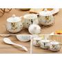 Mini Spice Jars European ceramic seasoning jar spice box three-piece suit home creative kitchen